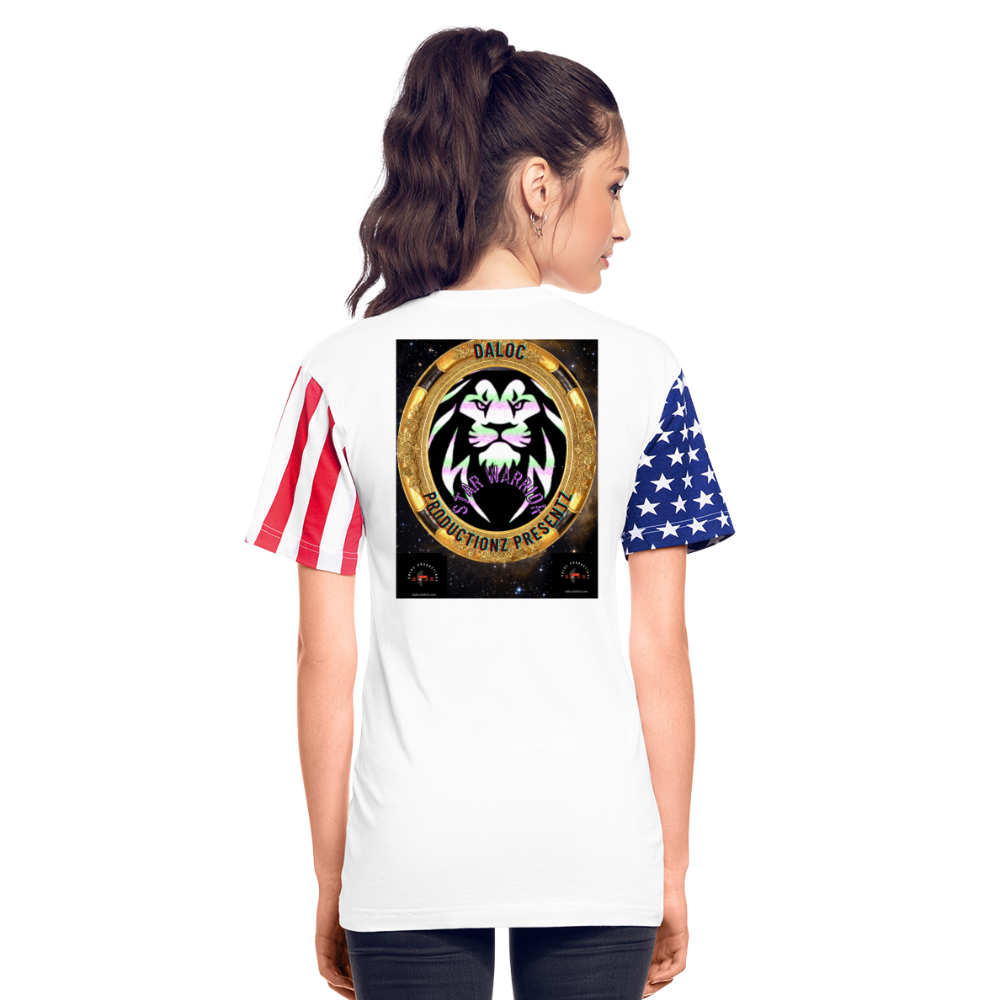 Adult Stars & Stripes T-Shirt | LAT Code Five™ 3976 - white
