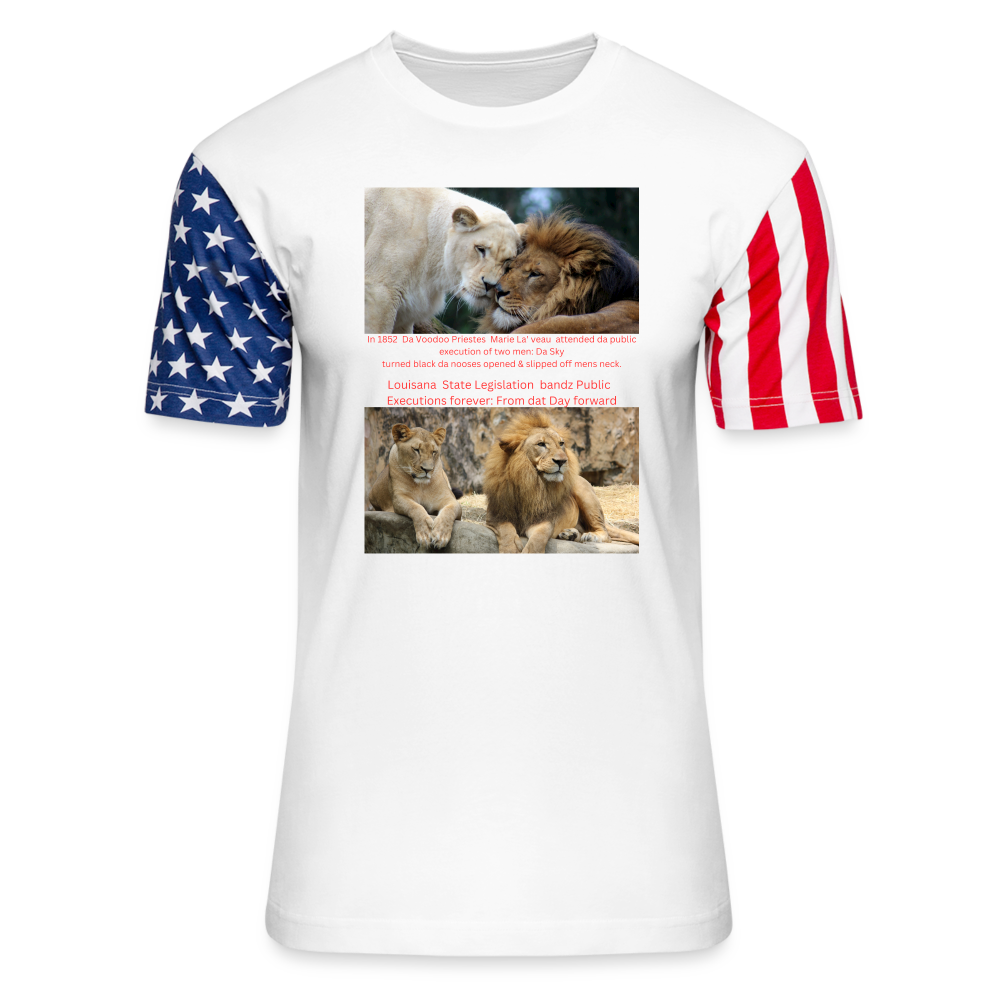 Adult Stars & Stripes T-Shirt | LAT Code Five™ 3976 - white