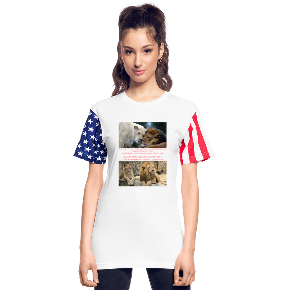 Adult Stars & Stripes T-Shirt | LAT Code Five™ 3976 - white
