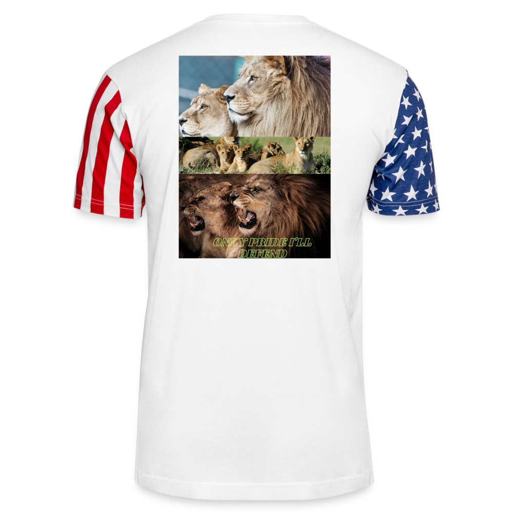 Adult Stars & Stripes T-Shirt | LAT Code Five™ 3976 - white