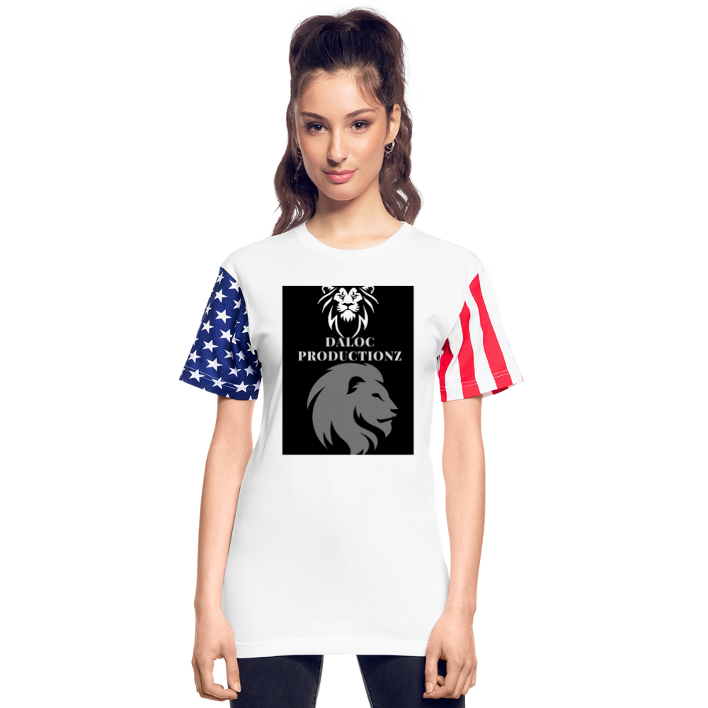 Adult Stars & Stripes T-Shirt | LAT Code Five™ 3976 - white