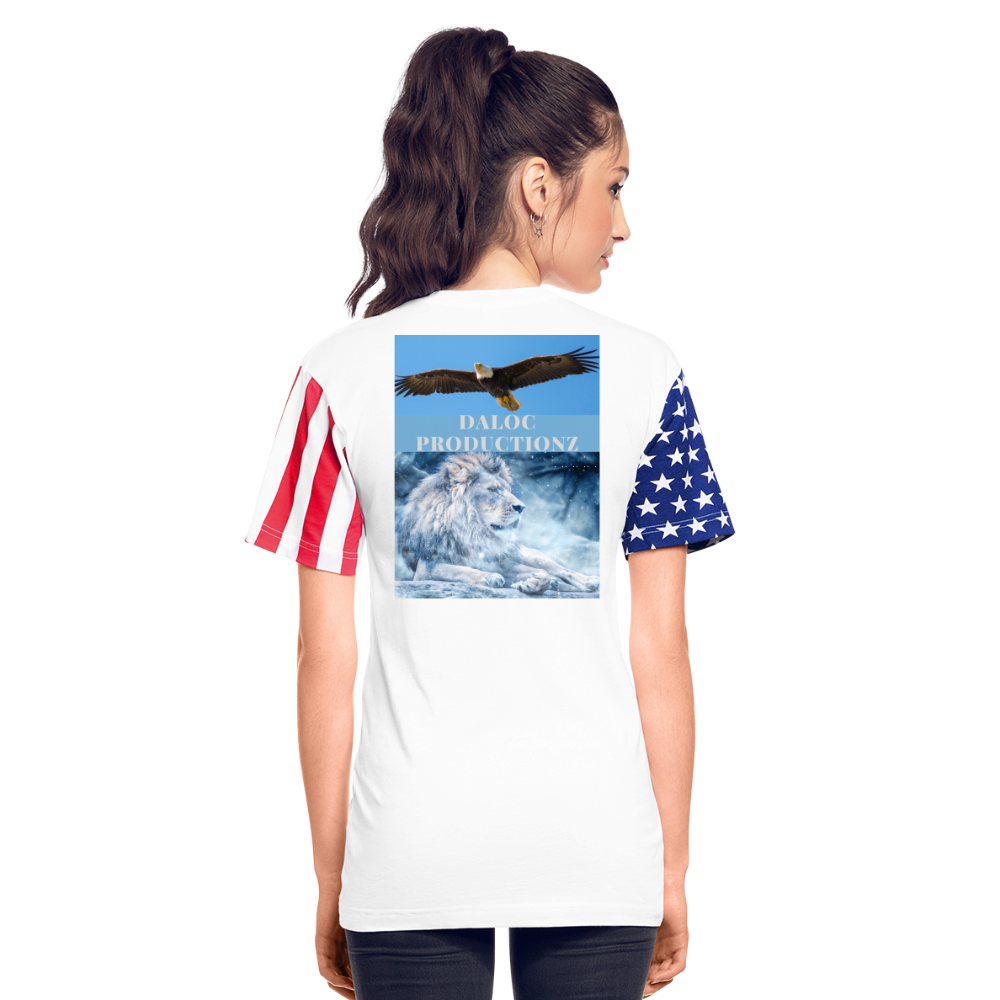 Adult Stars & Stripes T-Shirt | LAT Code Five™ 3976 - white