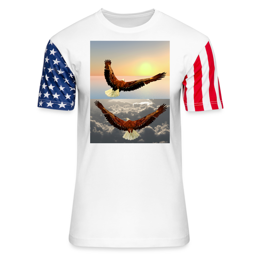 Adult Stars & Stripes T-Shirt | LAT Code Five™ 3976 - white