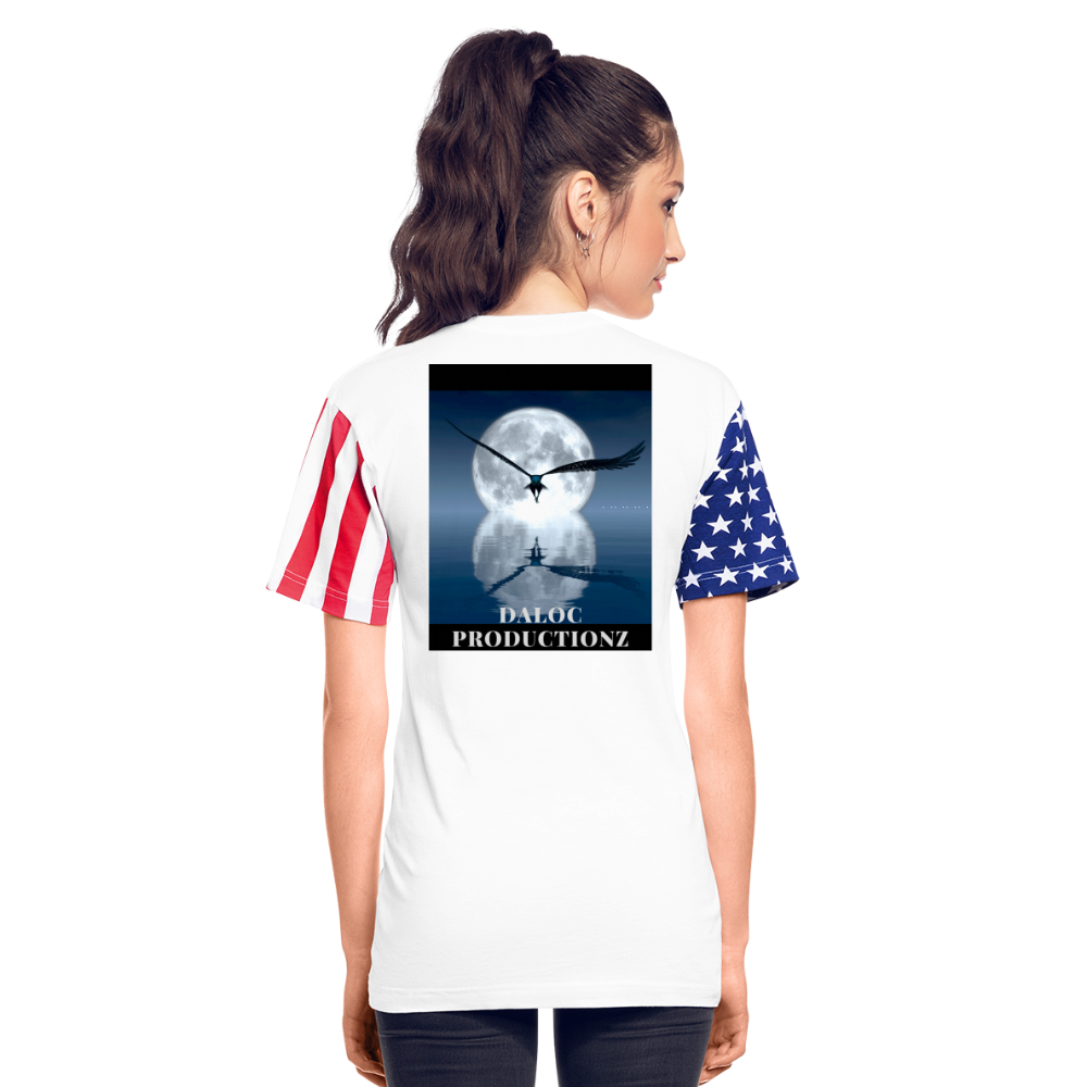 Adult Stars & Stripes T-Shirt | LAT Code Five™ 3976 - white