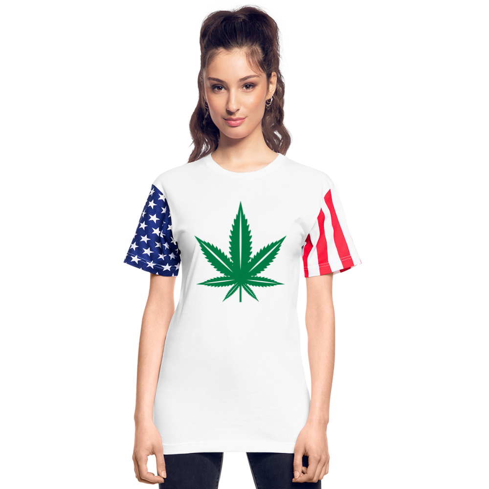 Adult Stars & Stripes T-Shirt | LAT Code Five™ 3976 - white