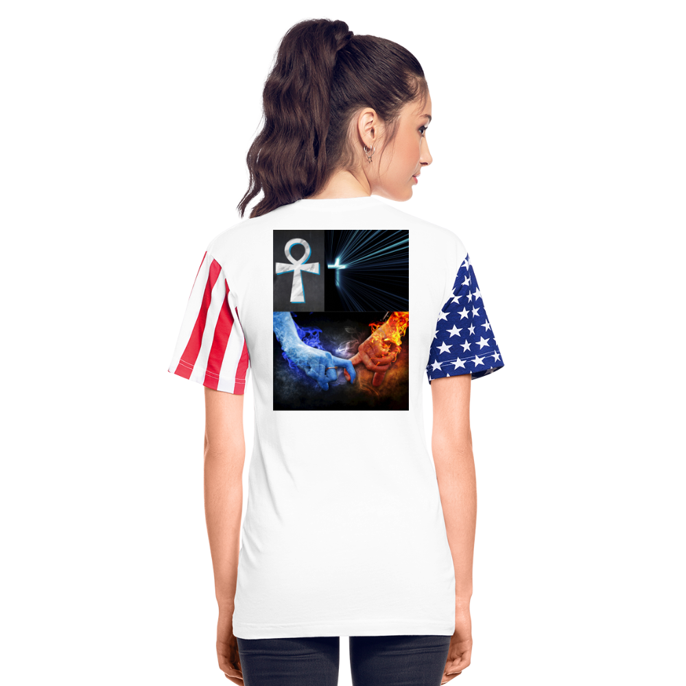 Adult Stars & Stripes T-Shirt | LAT Code Five™ 3976 - white