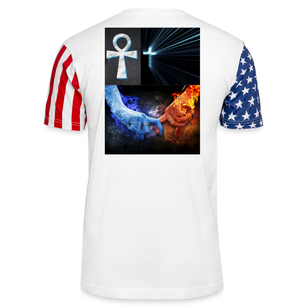 Adult Stars & Stripes T-Shirt | LAT Code Five™ 3976 - white