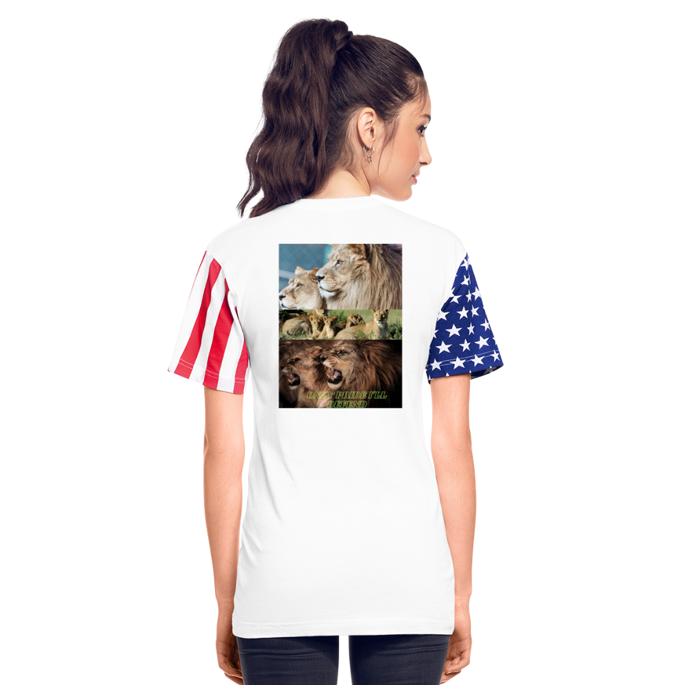 Adult Stars & Stripes T-Shirt | LAT Code Five™ 3976 - white