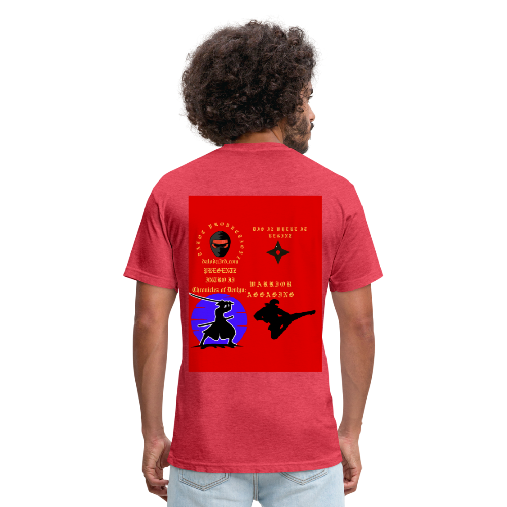 Fitted Cotton/Poly T-Shirt by Next Level - heather red