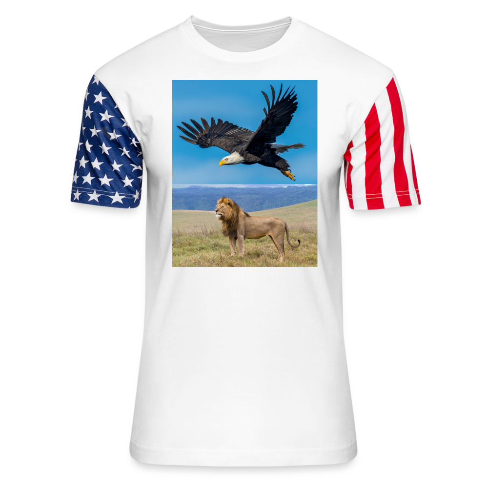 Adult Stars & Stripes T-Shirt | LAT Code Five™ 3976 - white