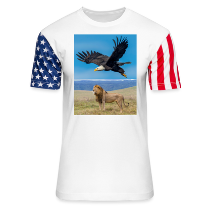 Adult Stars & Stripes T-Shirt | LAT Code Five™ 3976 - white