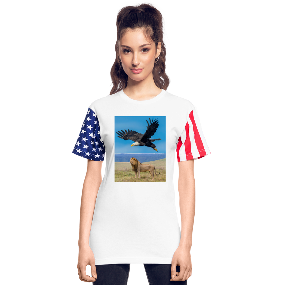 Adult Stars & Stripes T-Shirt | LAT Code Five™ 3976 - white