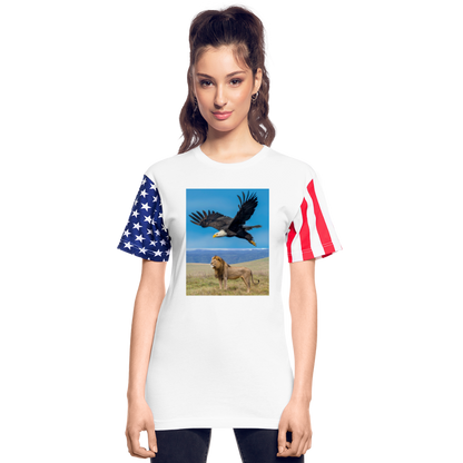 Adult Stars & Stripes T-Shirt | LAT Code Five™ 3976 - white