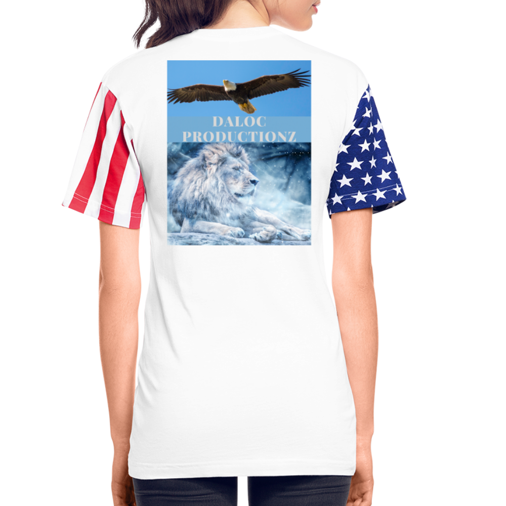 Adult Stars & Stripes T-Shirt | LAT Code Five™ 3976 - white