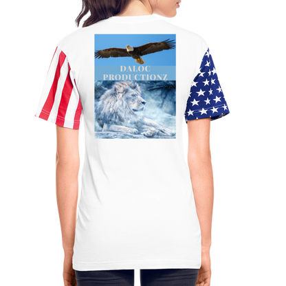 Adult Stars & Stripes T-Shirt | LAT Code Five™ 3976 - white