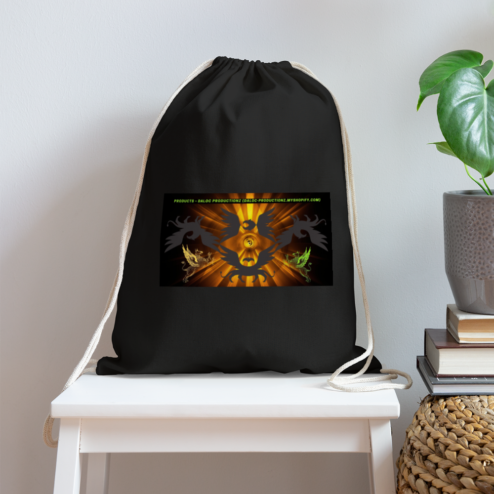 Cotton Drawstring Bag - black
