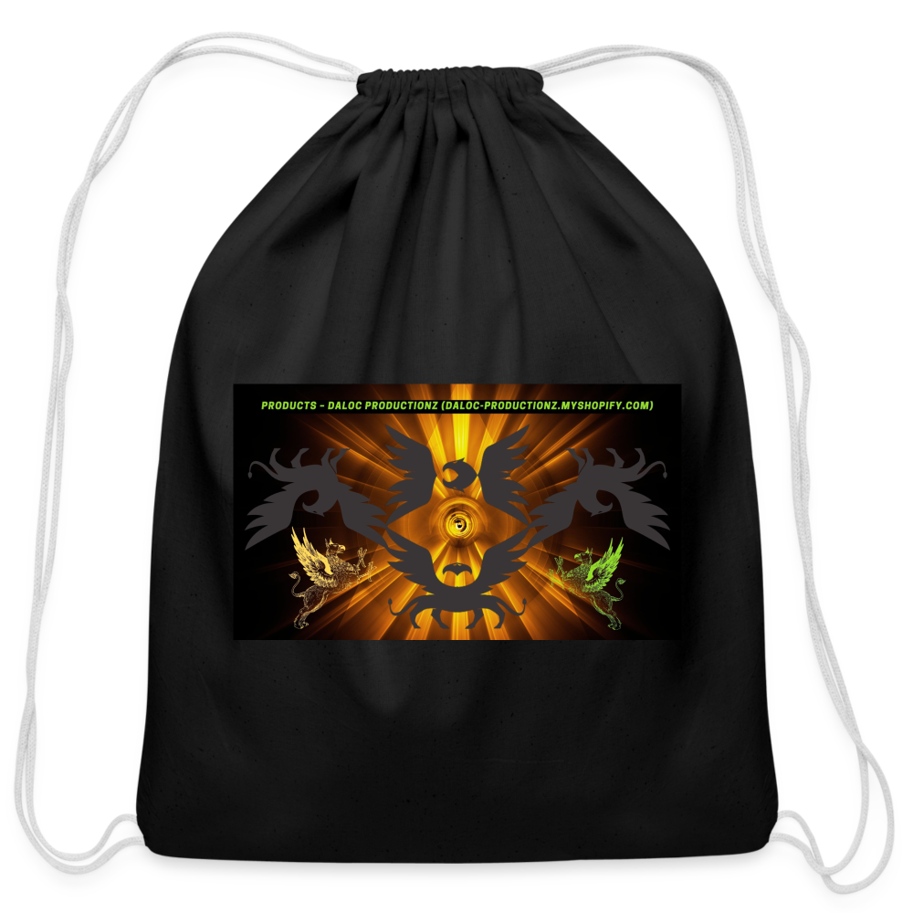 Cotton Drawstring Bag - black