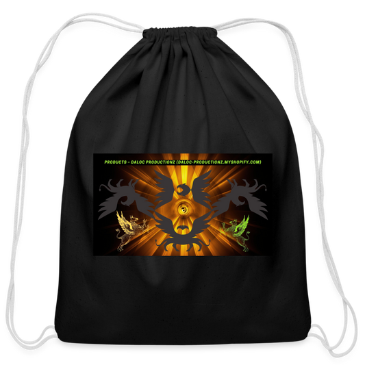 Cotton Drawstring Bag - black