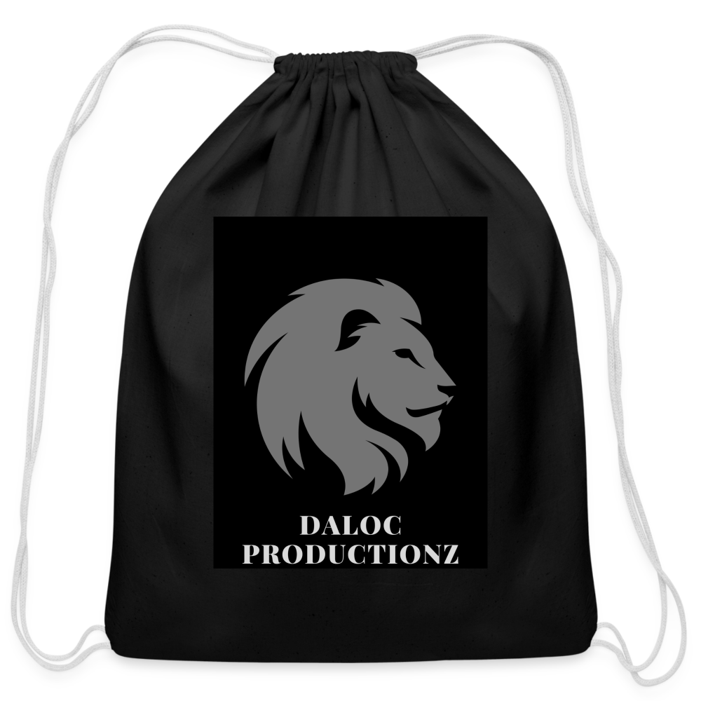 Cotton Drawstring Bag - black