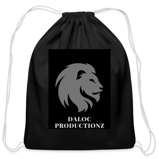 Cotton Drawstring Bag - black