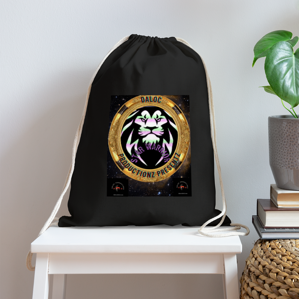 Cotton Drawstring Bag - black