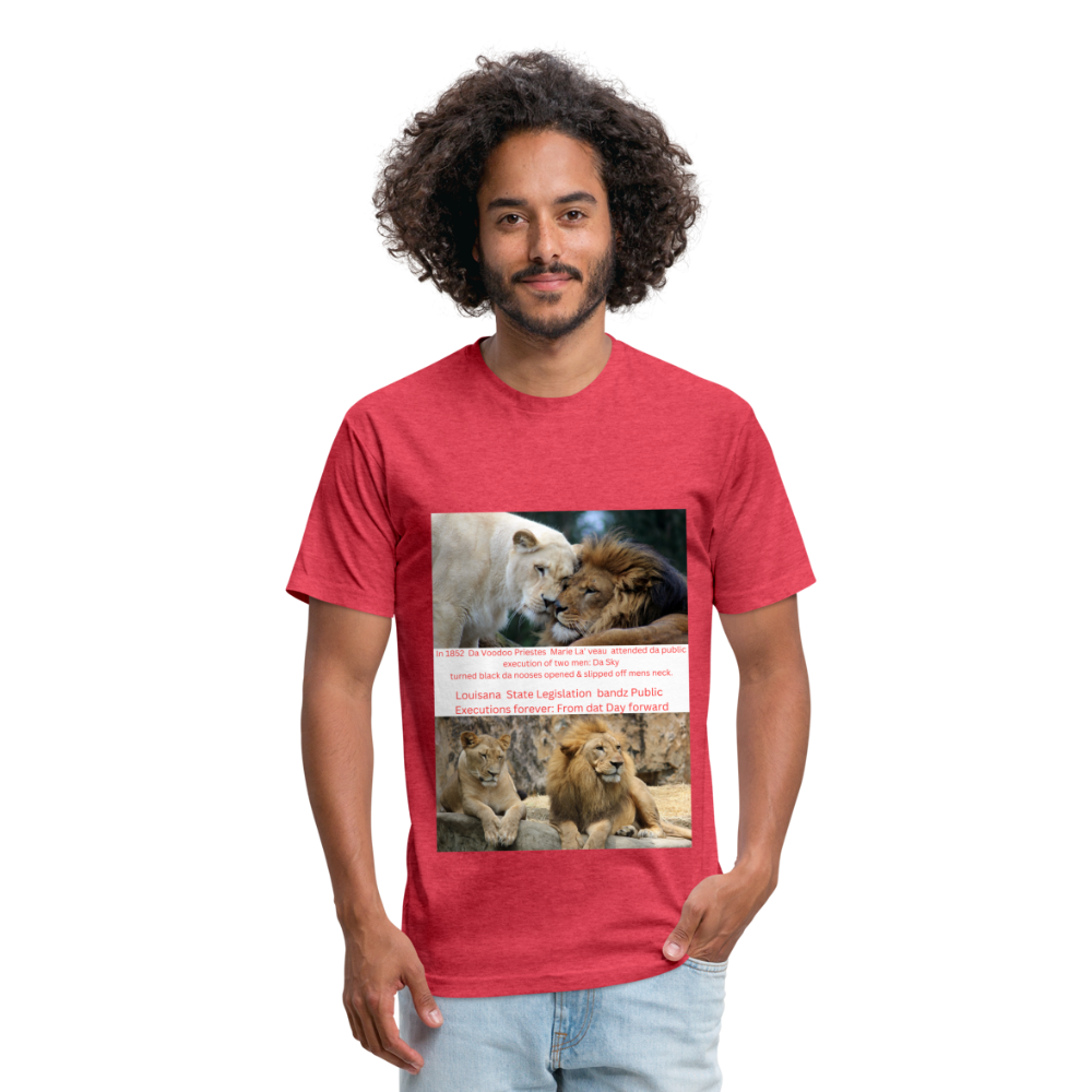 Fitted Cotton/Poly T-Shirt by Next Level - heather red